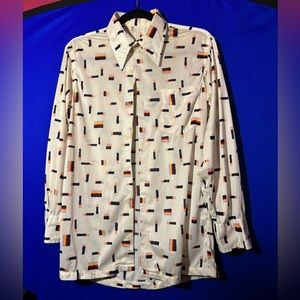 70s style shirt with pointy collar cream